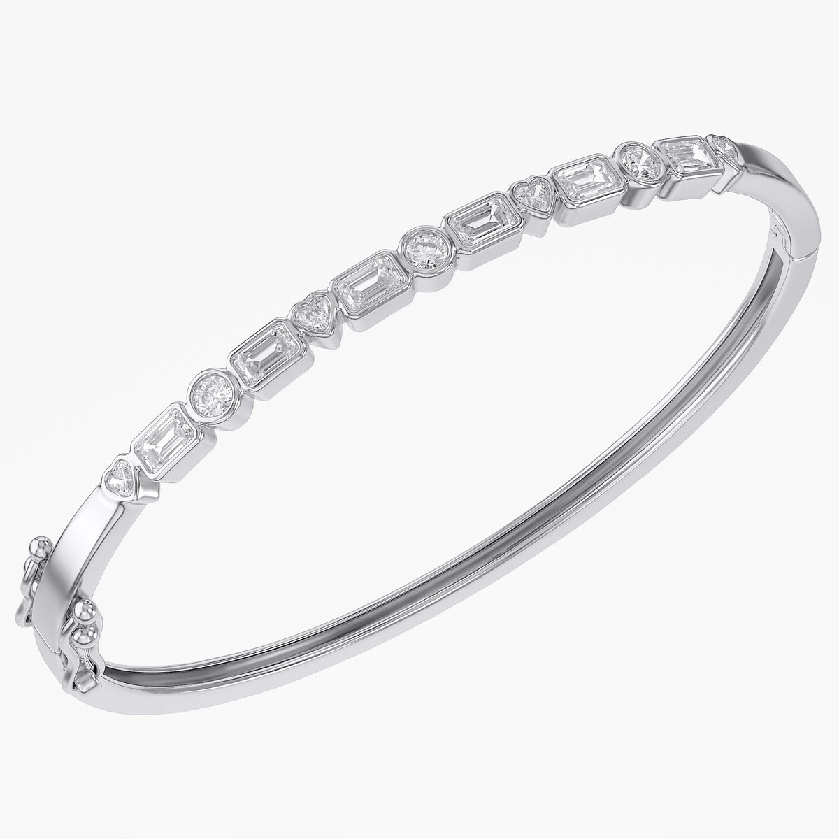 4.75 TCW Multi-Shape Lab Grown Diamond Bangle Bracelet