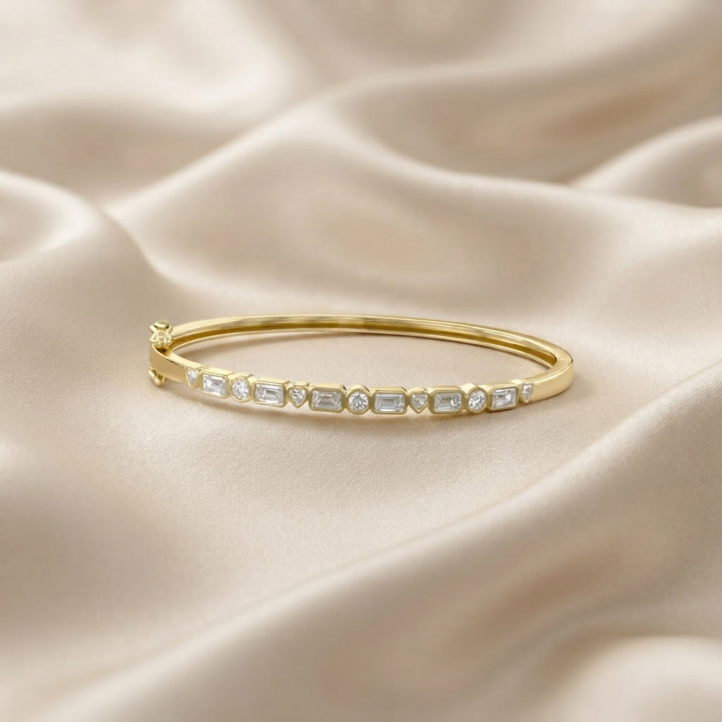 4.75 TCW Multi-Shape Lab Grown Diamond Bangle Bracelet