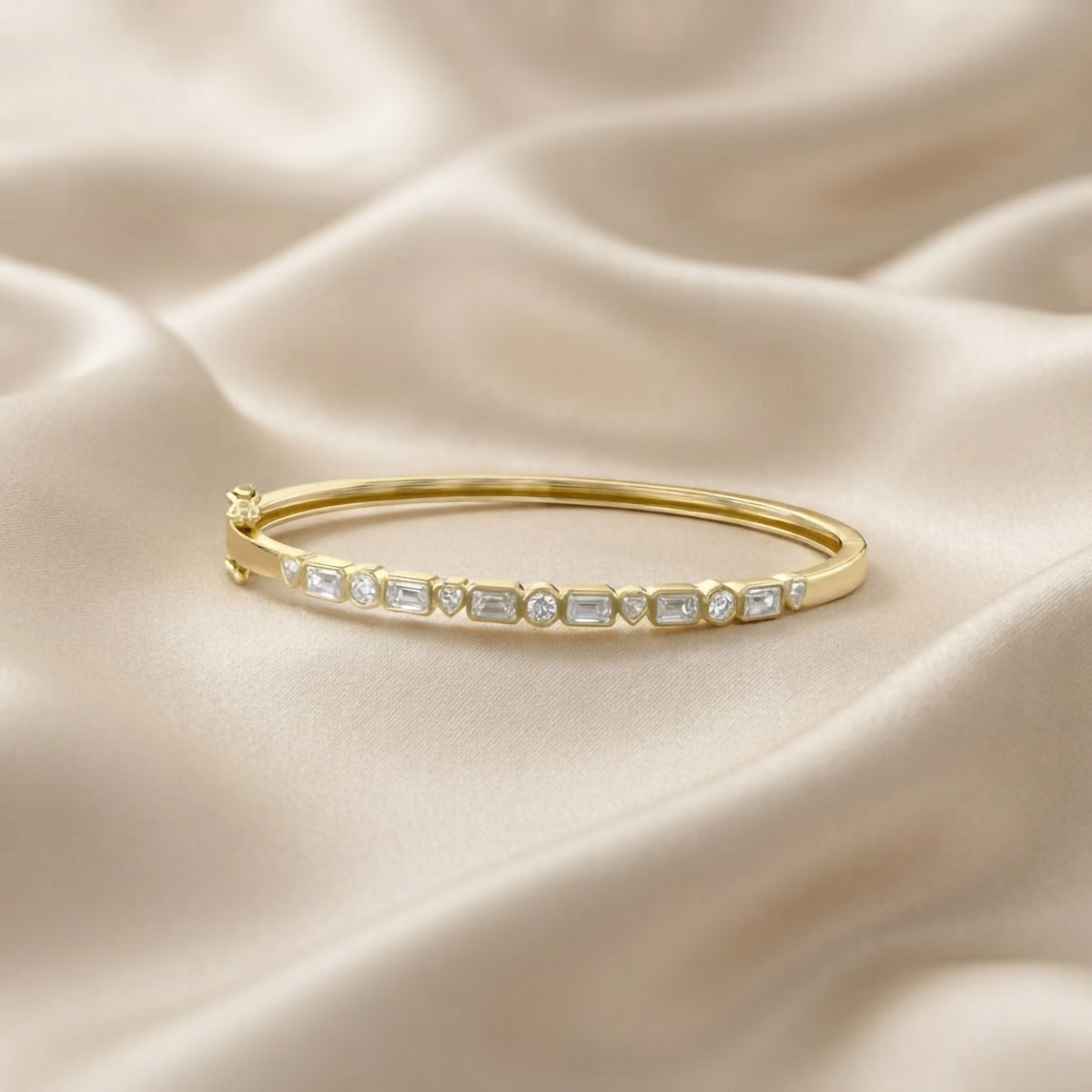4.75 TCW Multi-Shape Lab Grown Diamond Bangle Bracelet