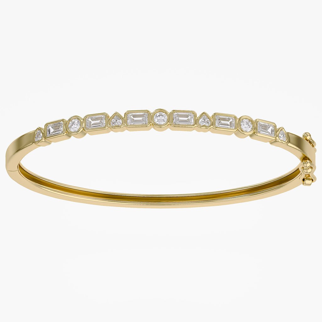 4.75 TCW Multi-Shape Lab Grown Diamond Bangle Bracelet