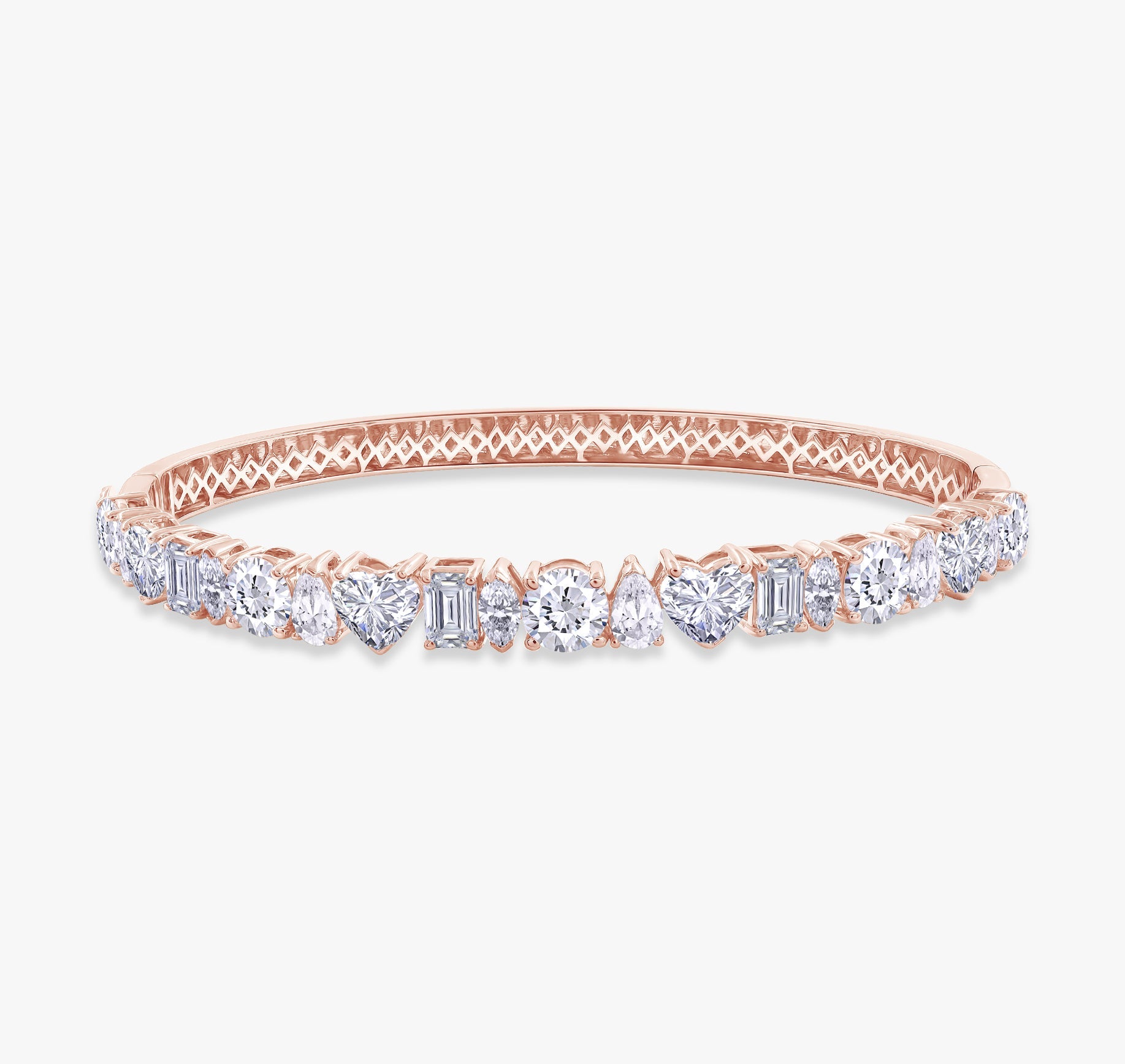 Multi Shape 6.45 Carat Lab Grown diamond bangle Bracelet
