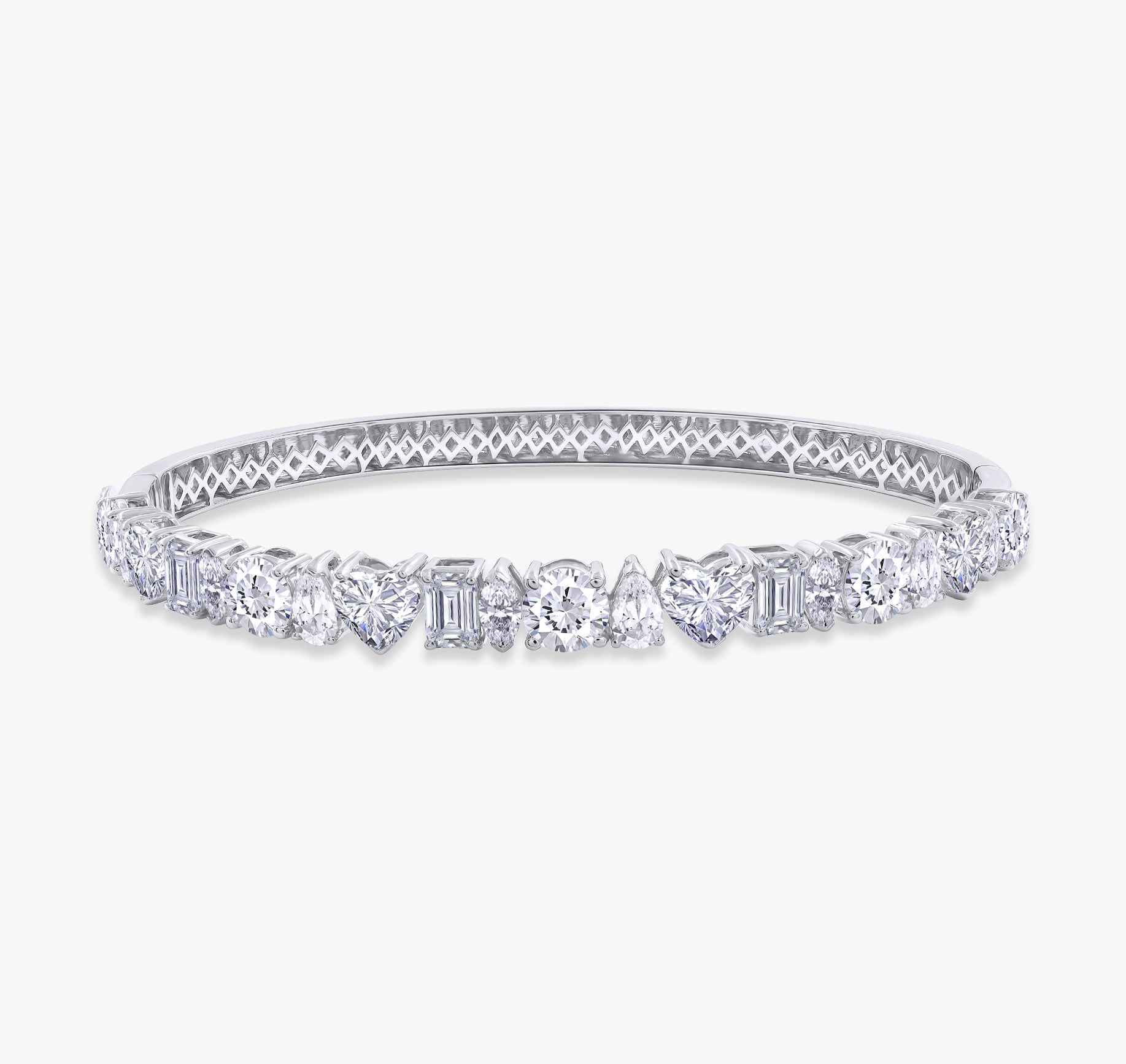 Multi Shape 6.45 Carat Lab Grown diamond bangle Bracelet