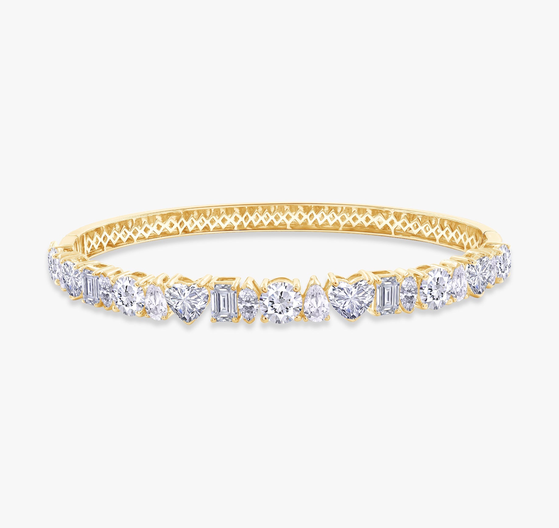 Multi Shape 6.45 Carat Lab Grown diamond bangle Bracelet