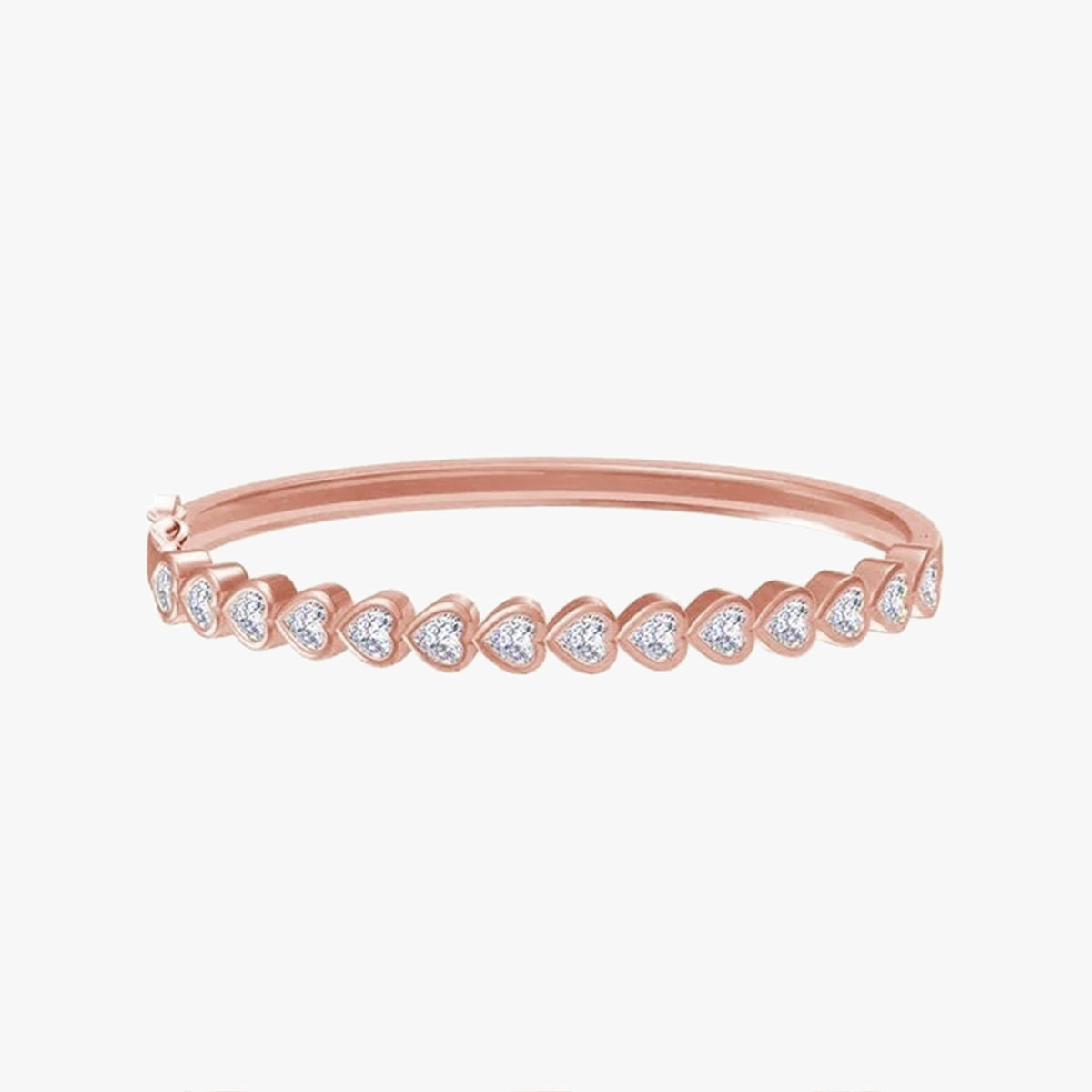 3.50 Carat Heart Shape Lab Grown Diamond Bangle Bracelet