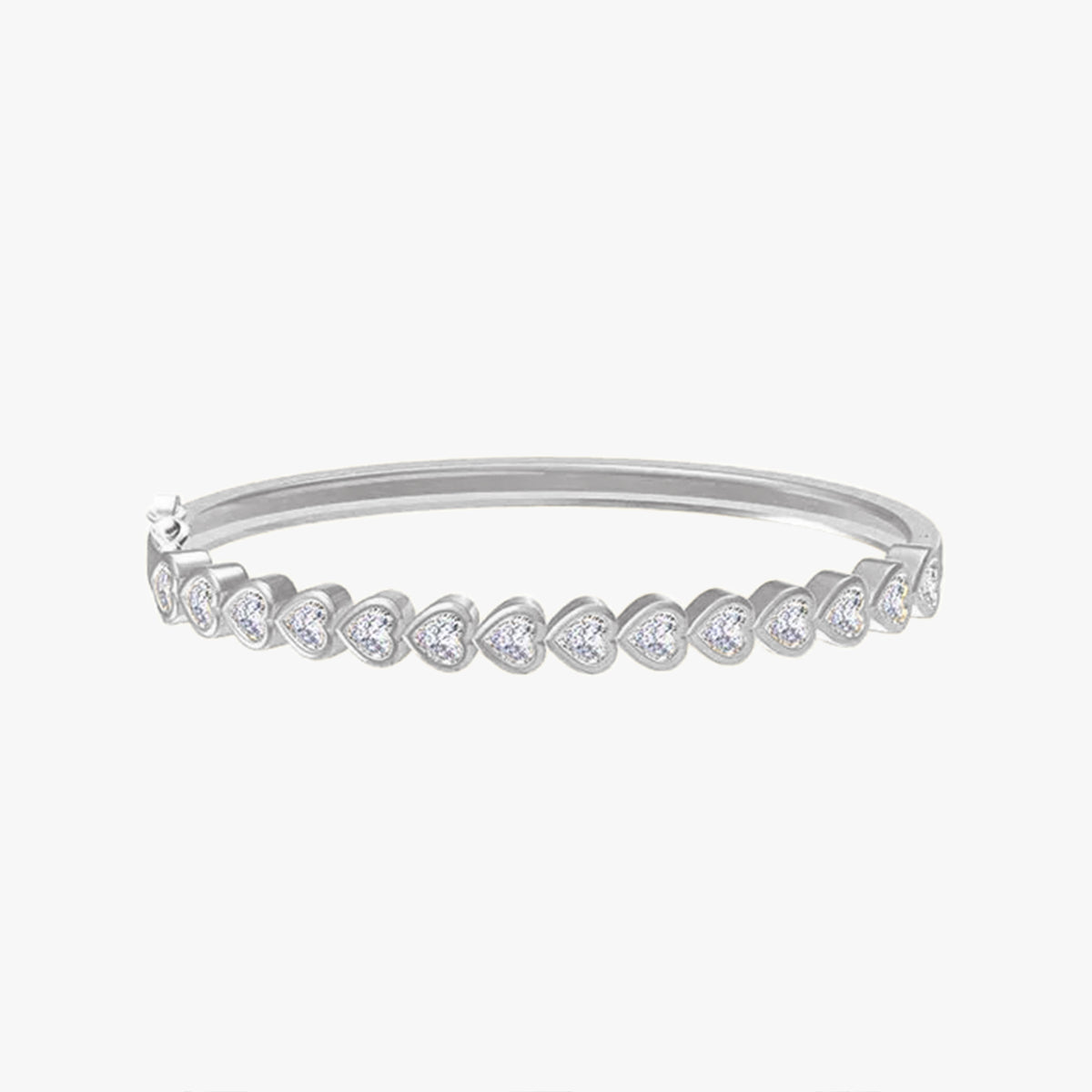 3.50 Carat Heart Shape Lab Grown Diamond Bangle Bracelet