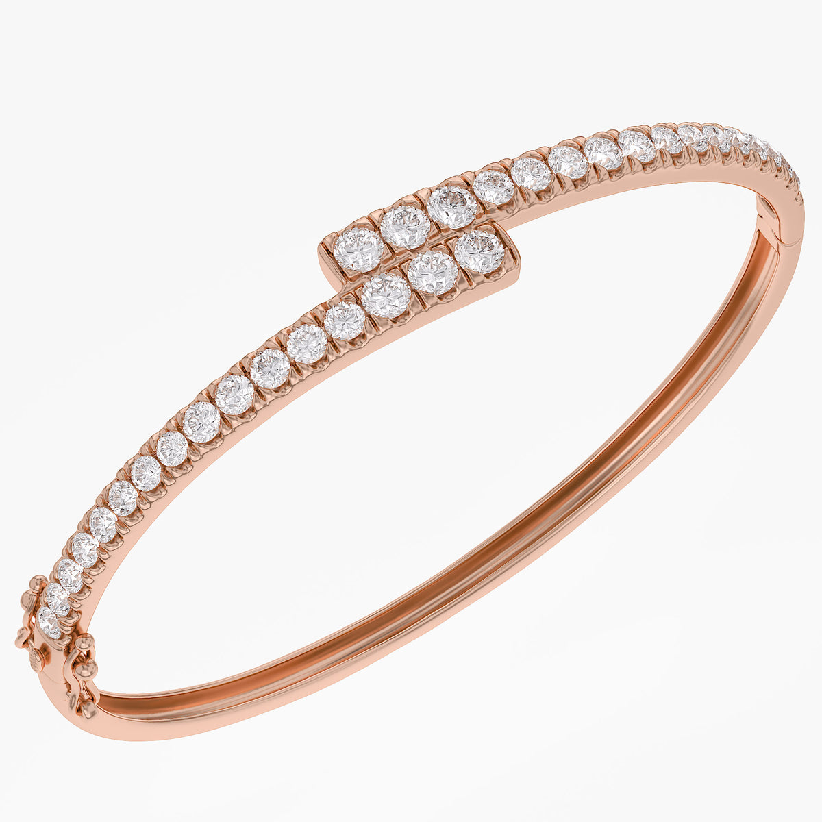 Round Shape 2.80 Carat Lab Grown Diamond Bangle Bracelet