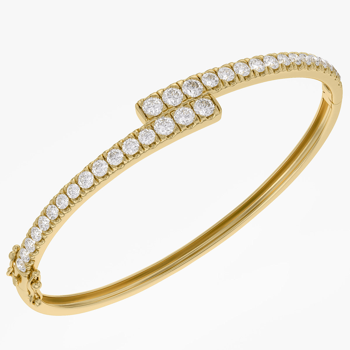 Round Shape 2.80 Carat Lab Grown Diamond Bangle Bracelet