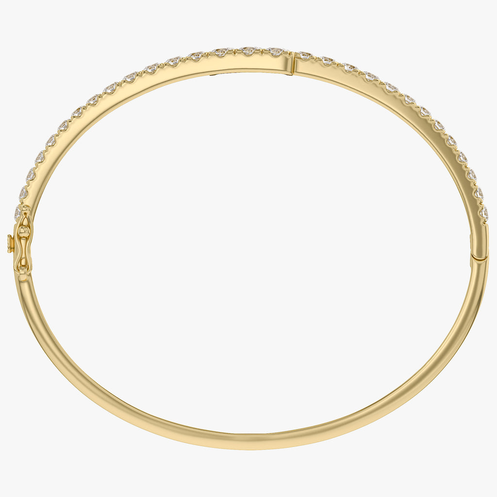 Round Shape 2.80 Carat Lab Grown Diamond Bangle Bracelet