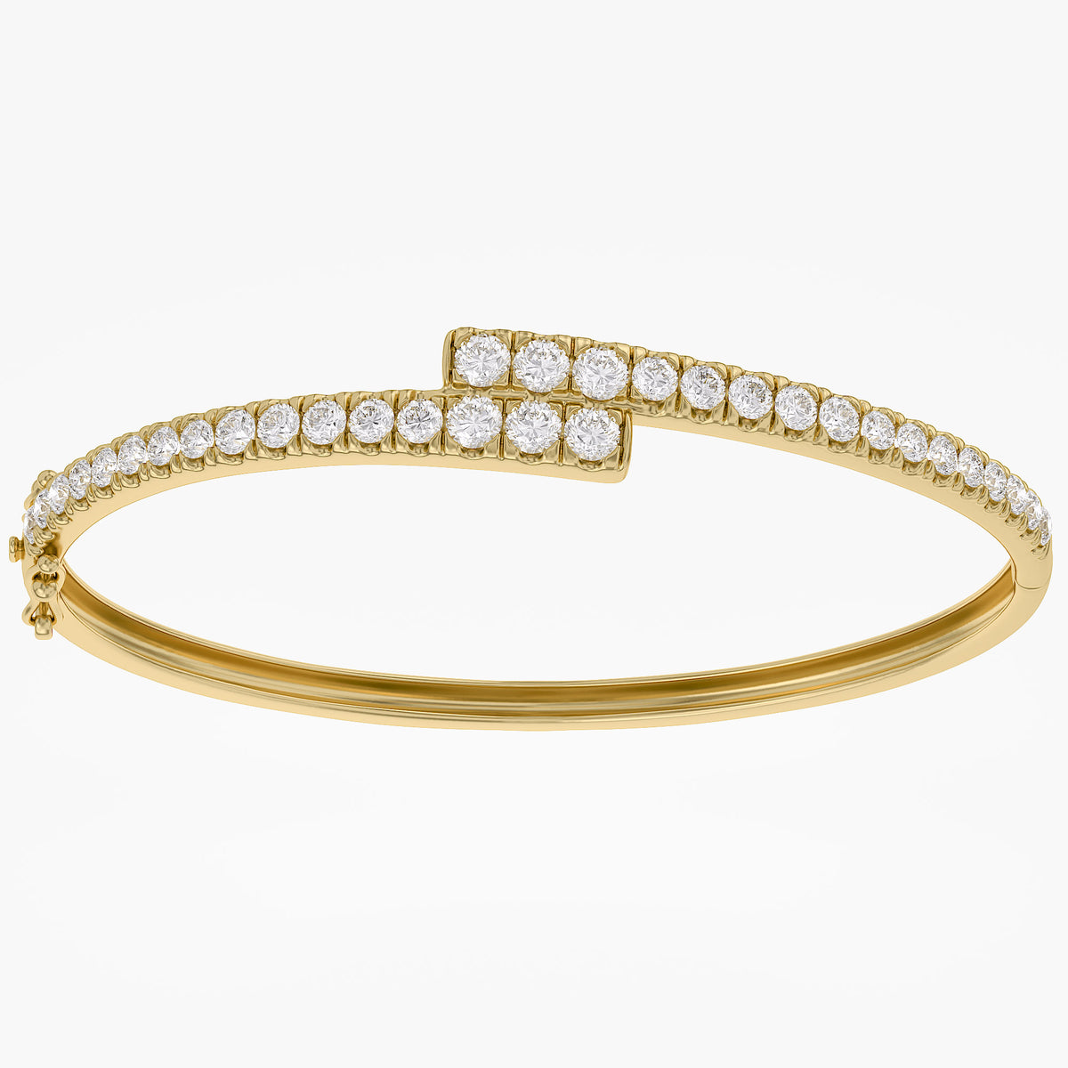 Round Shape 2.80 Carat Lab Grown Diamond Bangle Bracelet