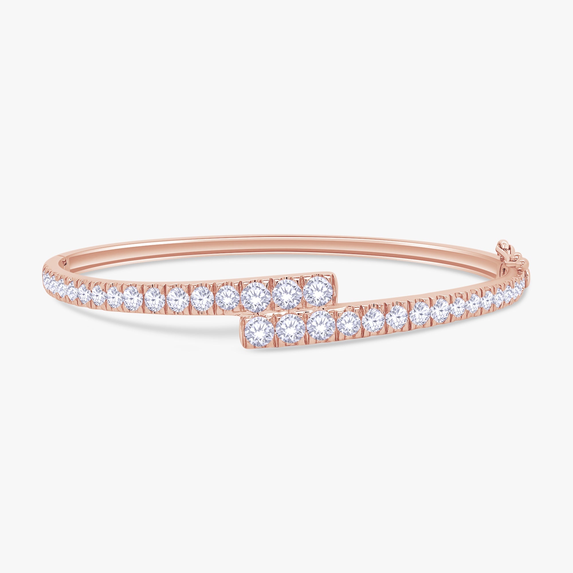 Round Shape 2.80 Carat Lab Grown Diamond Bangle Bracelet