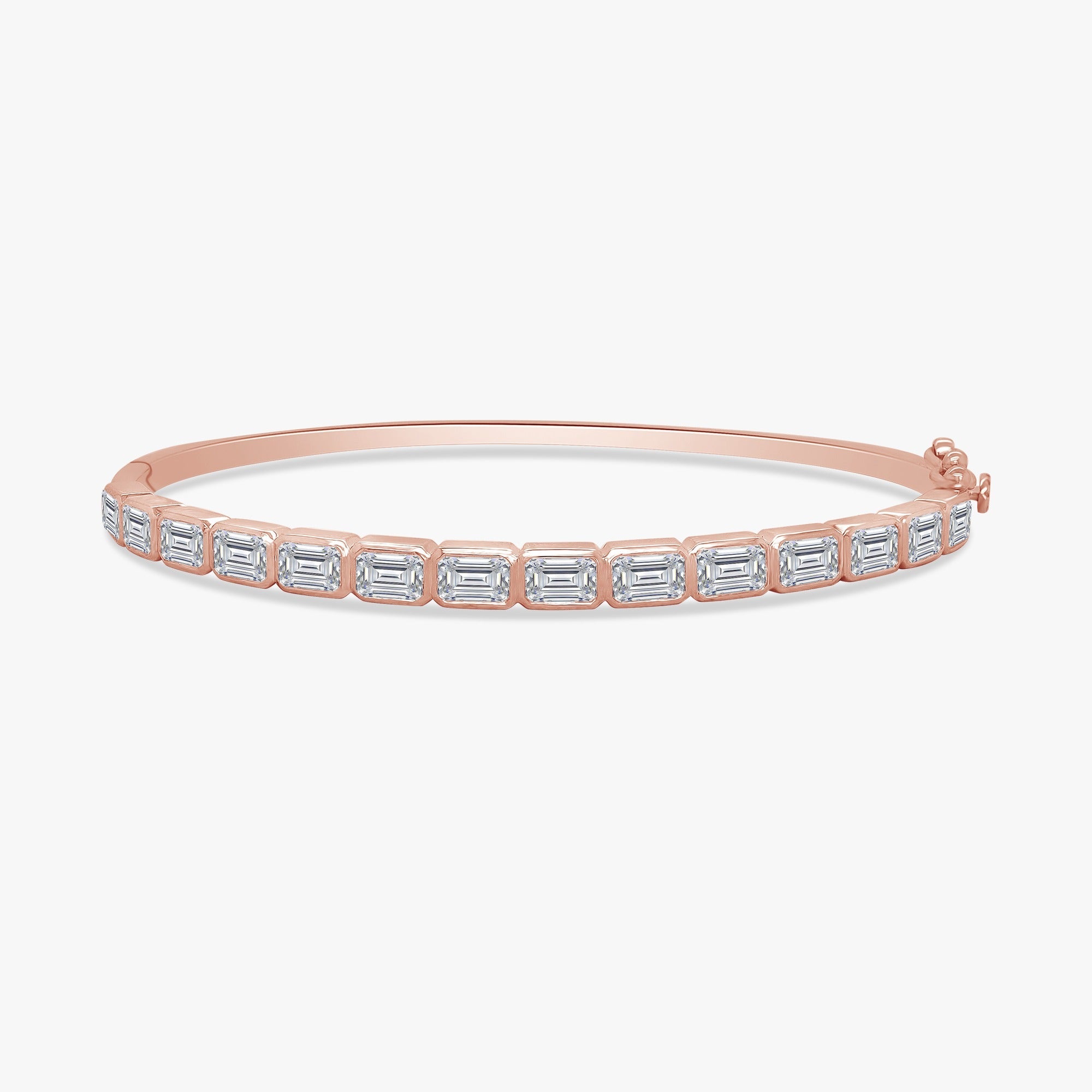Emerald Shape 3.75 Carat Lab Grown Diamond Bangle Bracelet