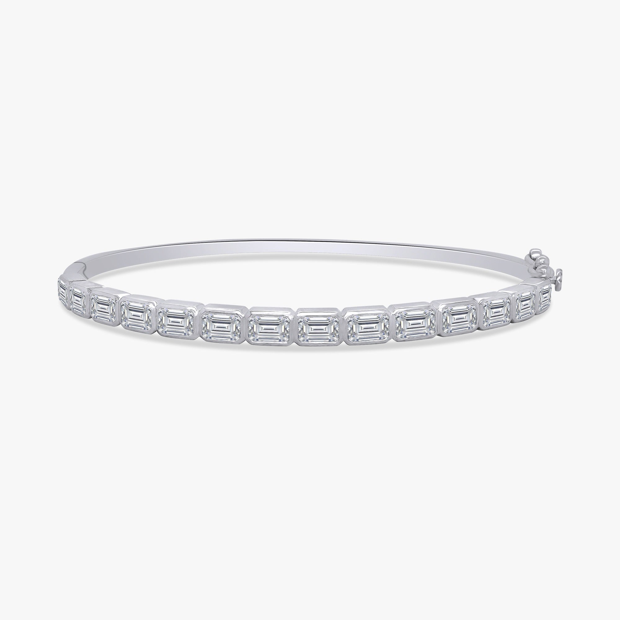 Emerald Shape 3.75 Carat Lab Grown Diamond Bangle Bracelet