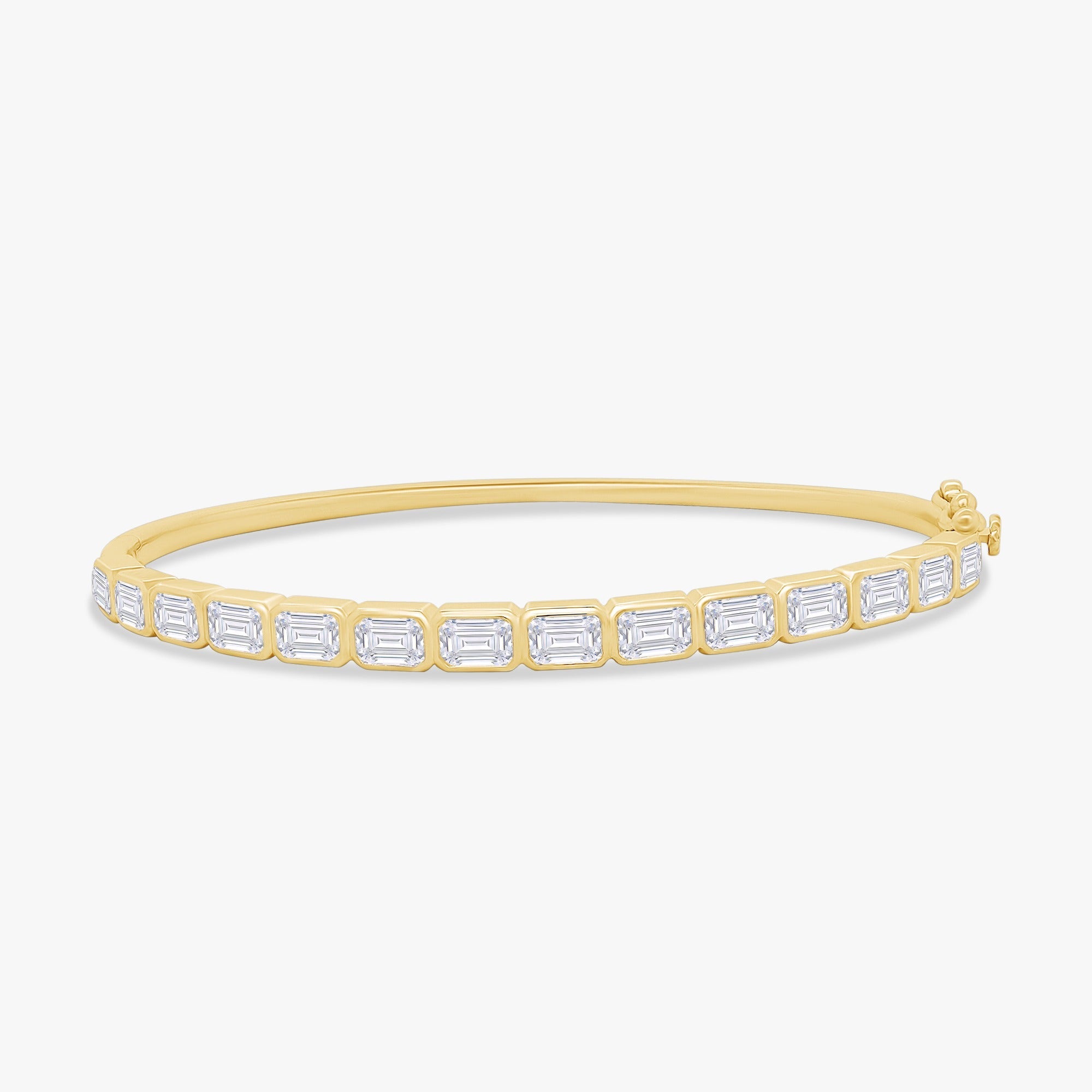 Emerald Shape 3.75 Carat Lab Grown Diamond Bangle Bracelet