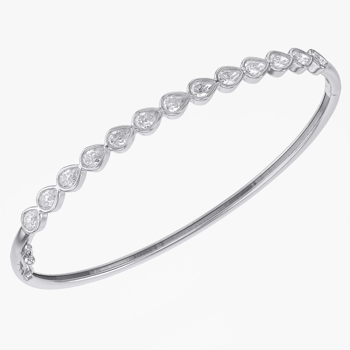 Pear Shape 2.90 Carat Lab Grown Diamond Bangle Bracelet