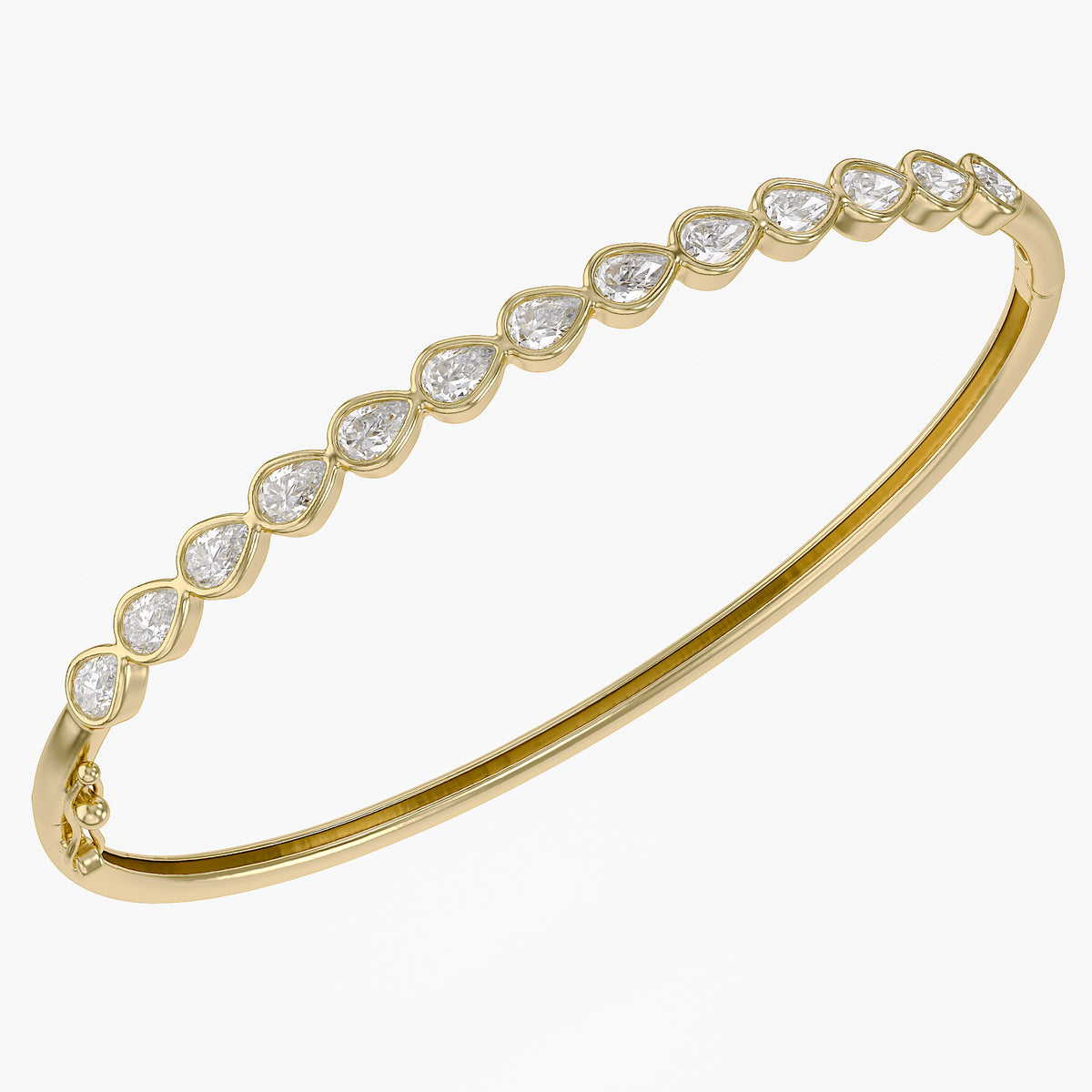 Pear Shape 2.90 Carat Lab Grown Diamond Bangle Bracelet