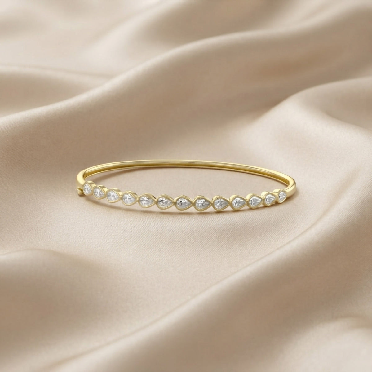 Pear Shape 2.90 Carat Lab Grown Diamond Bangle Bracelet