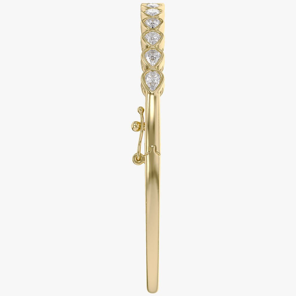 Pear Shape 2.90 Carat Lab Grown Diamond Bangle Bracelet