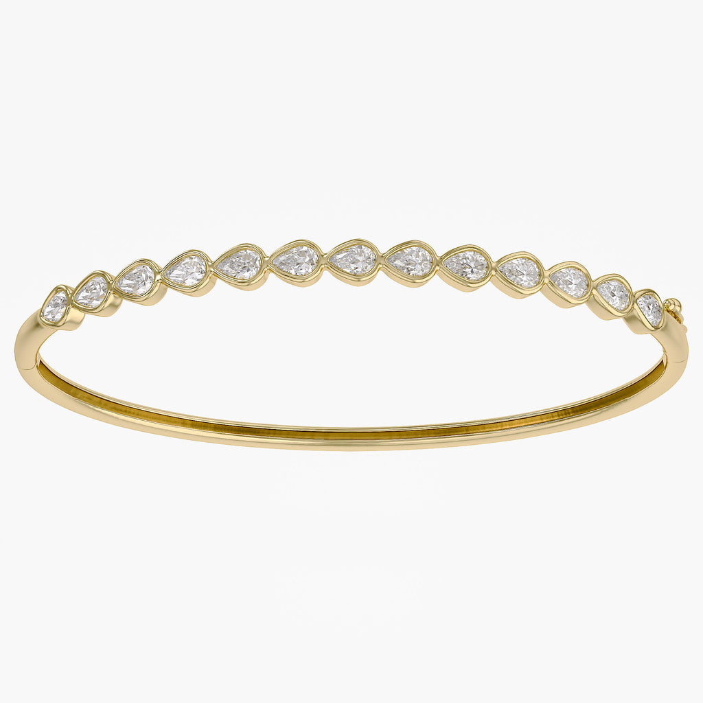 Pear Shape 2.90 Carat Lab Grown Diamond Bangle Bracelet