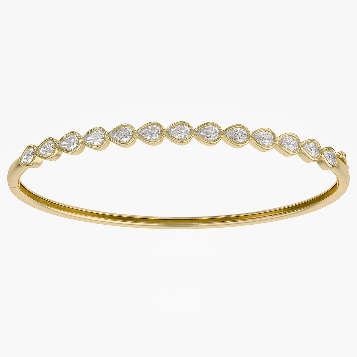 Pear Shape 2.90 Carat Lab Grown Diamond Bangle Bracelet