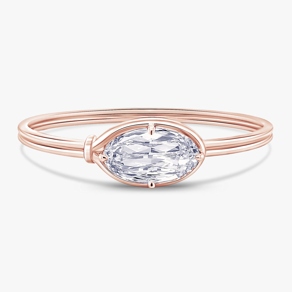 8.20 Carat Oval Cut Lab Grown Diamond Solitaire Bangle Bracelet