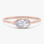 8.20 Carat Oval Cut Lab Grown Diamond Solitaire Bangle Bracelet