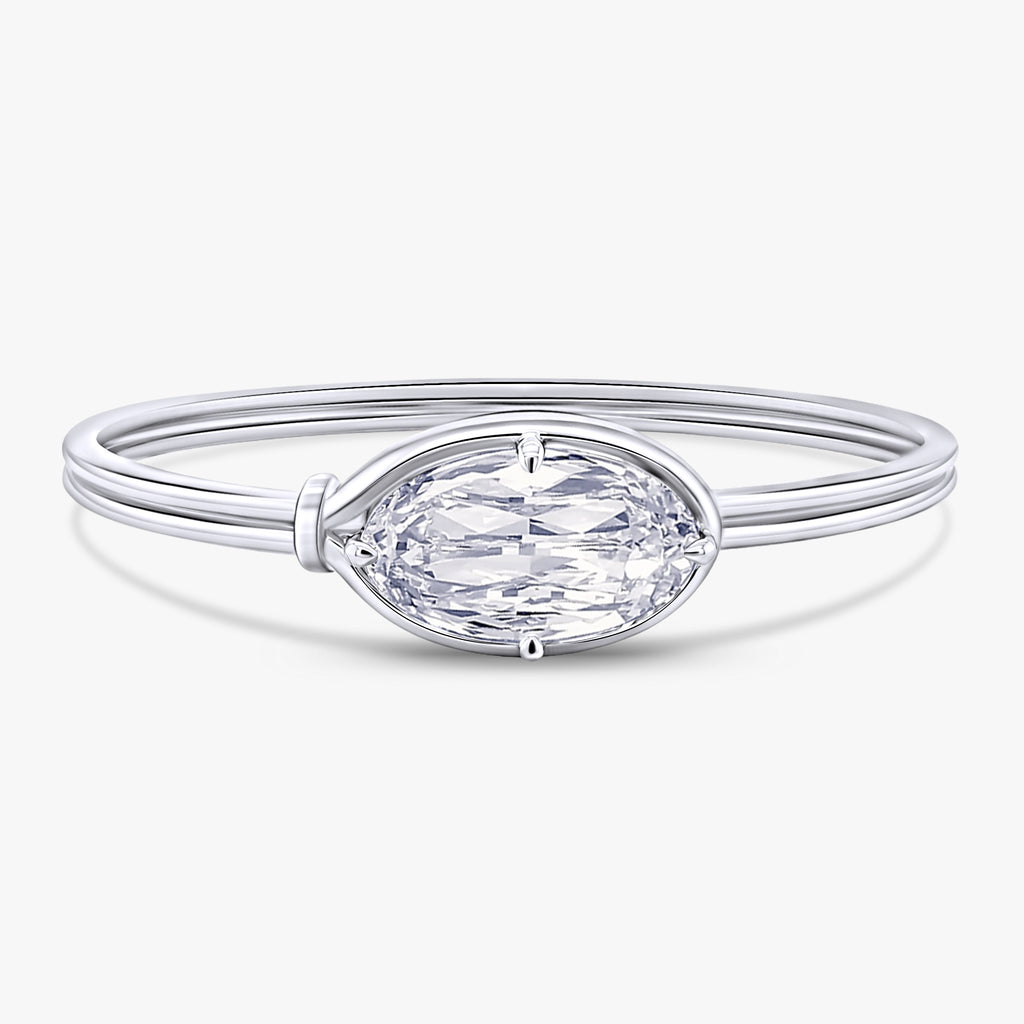 8.20 Carat Oval Cut Lab Grown Diamond Solitaire Bangle Bracelet
