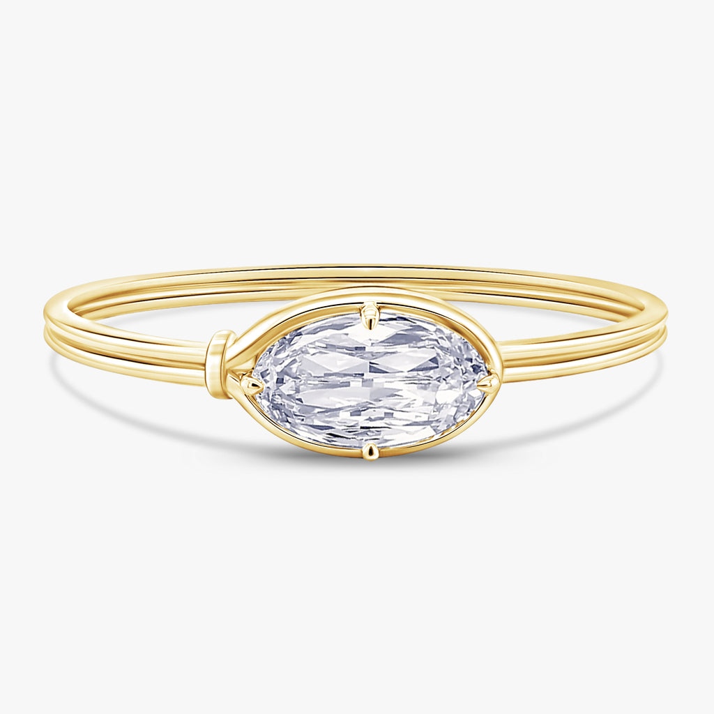8.20 Carat Oval Cut Lab Grown Diamond Solitaire Bangle Bracelet