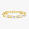 4.5 CTW Oval Flush-Set Hinged Bangle Bracelet