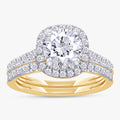 1.40 Carat Round Cut Lab Grown Diamond Bridal Set Engagement Ring