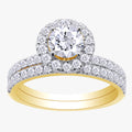 1.50 Carat Round Cut Lab Grown Diamond Bridal Set Engagement Ring