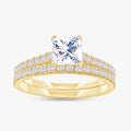 0.90 Carat Princess and Round Cut Lab Grown Diamond Bridal Set Wedding Ring