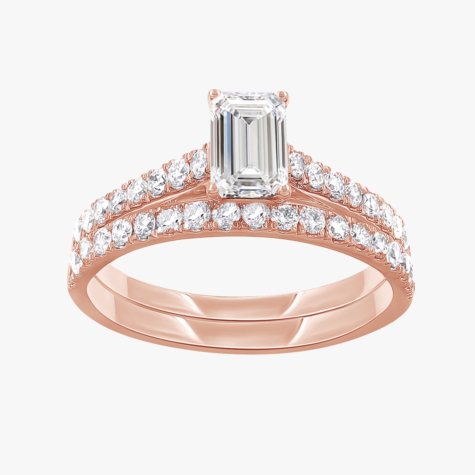 1.00 Carat Lab Grown Diamond Bridal Set Wedding Ring