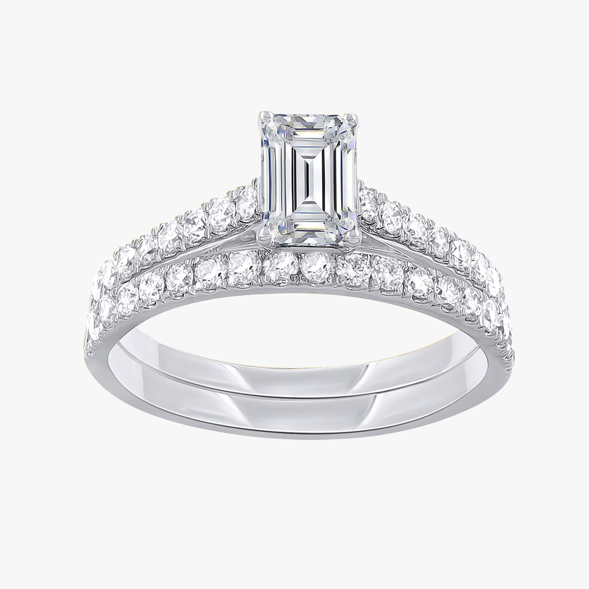 1.00 Carat Lab Grown Diamond Bridal Set Wedding Ring