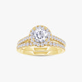 1.00 Carat Round Cut Lab Grown Diamond Bridal Set Ring