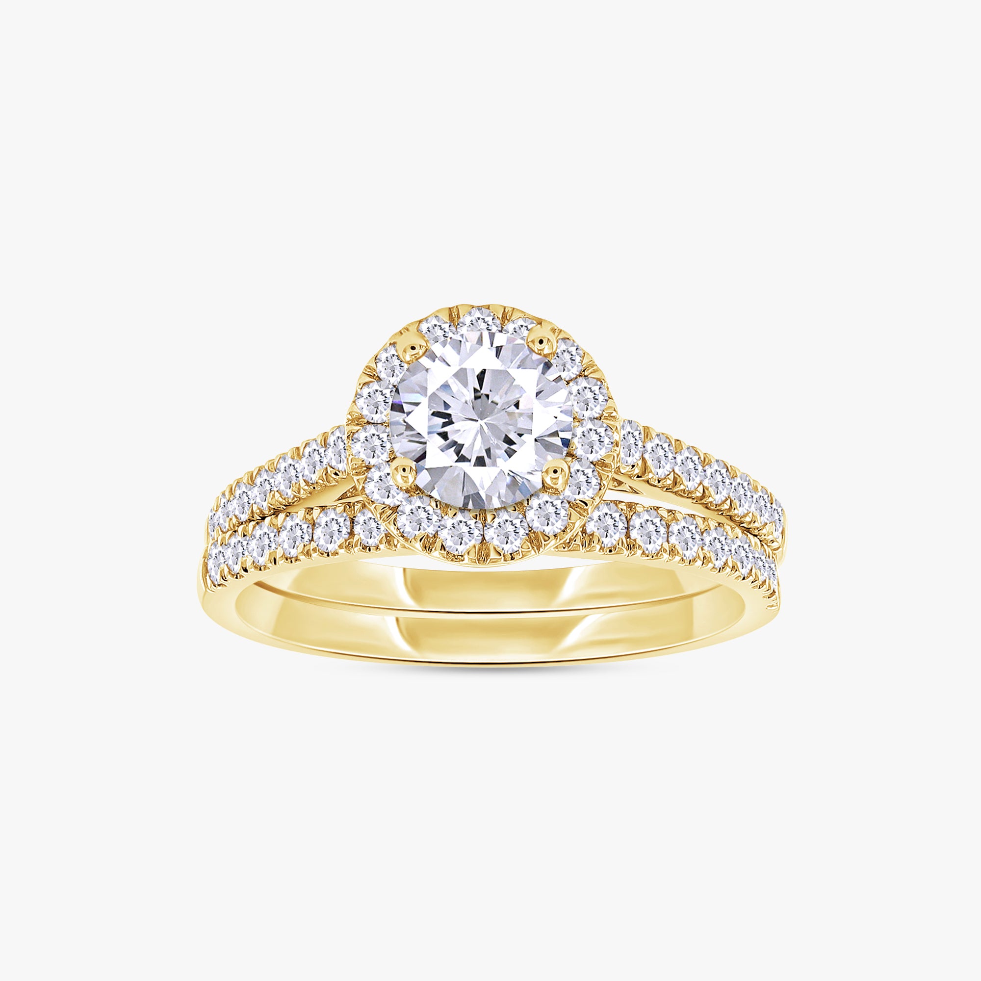 1.00 Carat Round Cut Lab Grown Diamond Bridal Set Ring