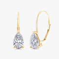 1.00 Carat Pear Shape Lab Grown Diamond Solitaire Drop Earrings