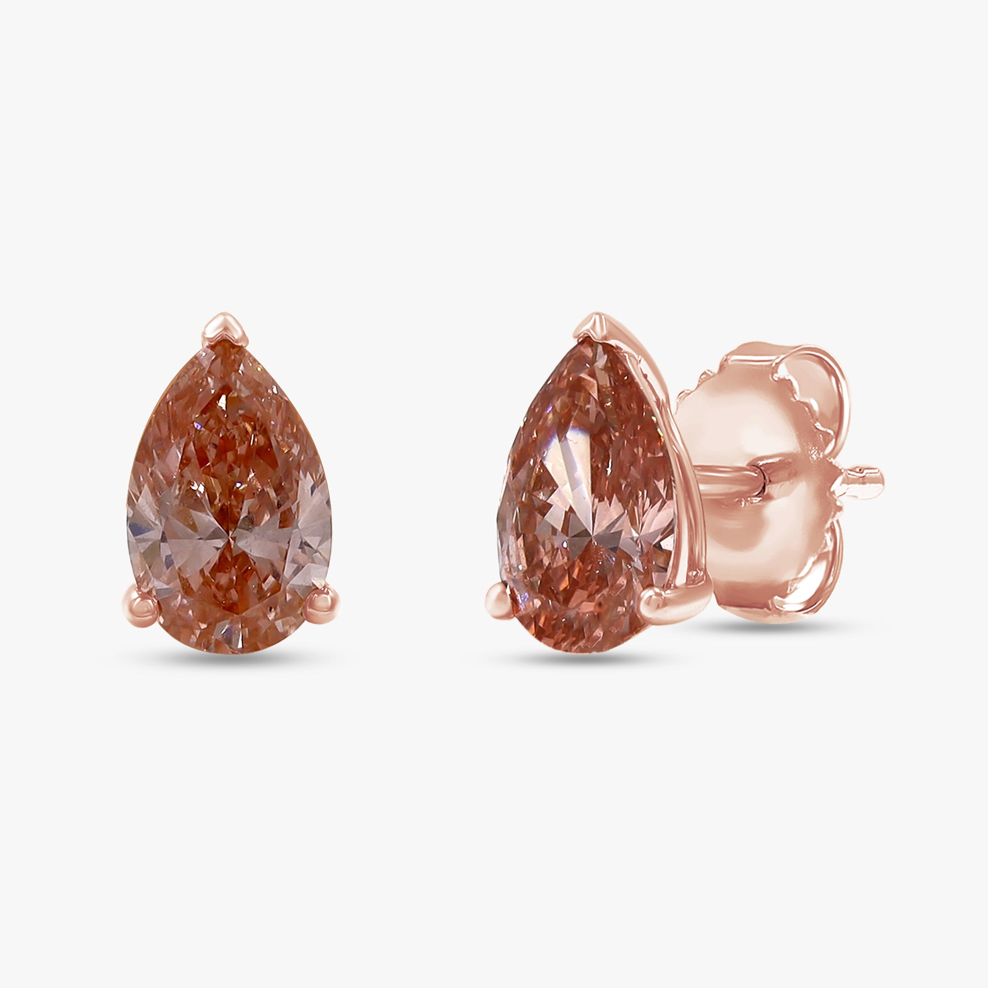 1.80 Carat Pear Shape Lab Grown Diamond Solitaire Stud Earrings