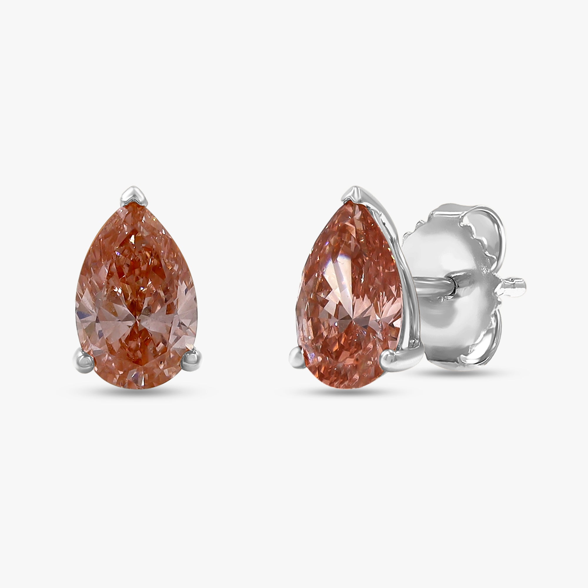 1.80 Carat Pear Shape Lab Grown Diamond Solitaire Stud Earrings