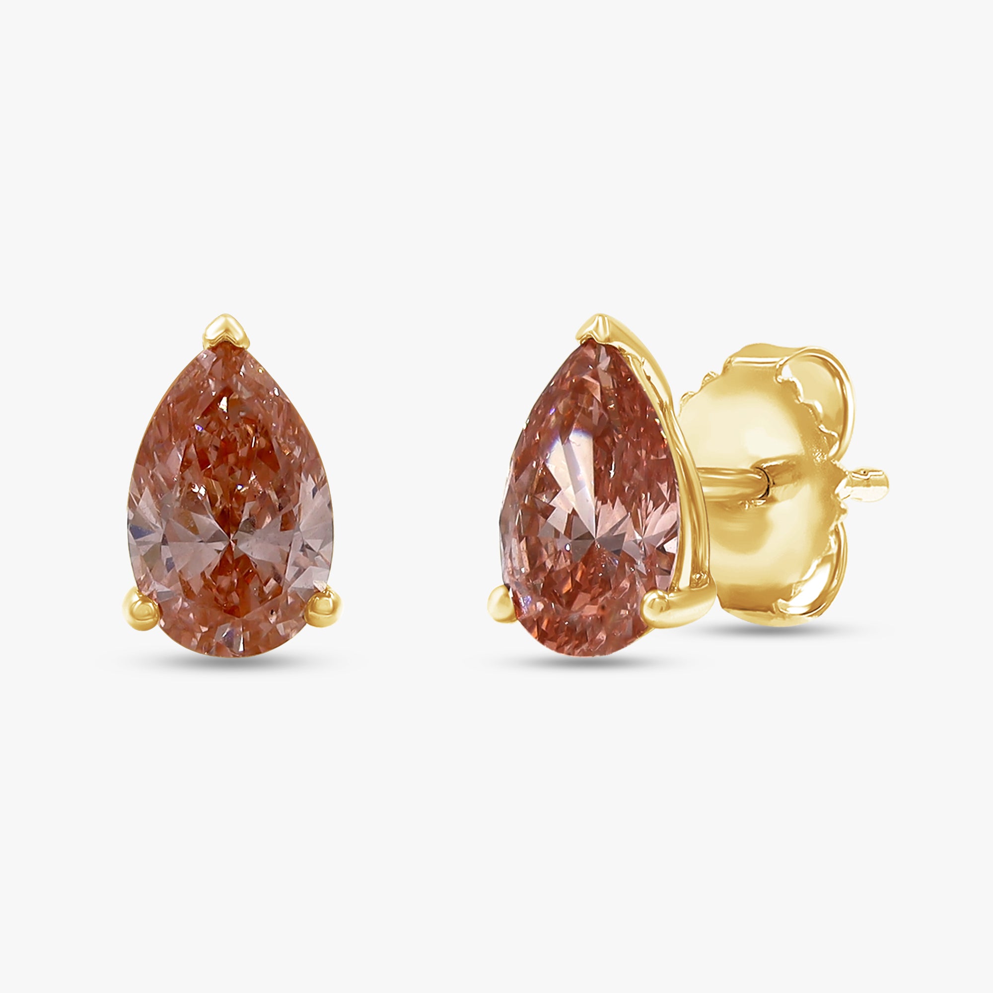1.80 Carat Pear Shape Lab Grown Diamond Solitaire Stud Earrings