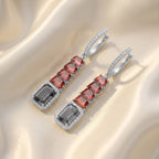 The Crimson Noir Diamond Drop Earrings DCUT and Emerald Shape 9 Ctw Lab Grown Diamond