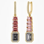 The Crimson Noir Diamond Drop Earrings DCUT and Emerald Shape 9 Ctw Lab Grown Diamond