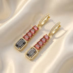 The Crimson Noir Diamond Drop Earrings DCUT and Emerald Shape 9 Ctw Lab Grown Diamond