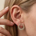 4.28 TCW Pear and Round Shape Lab Grown Diamond Stud Earrings