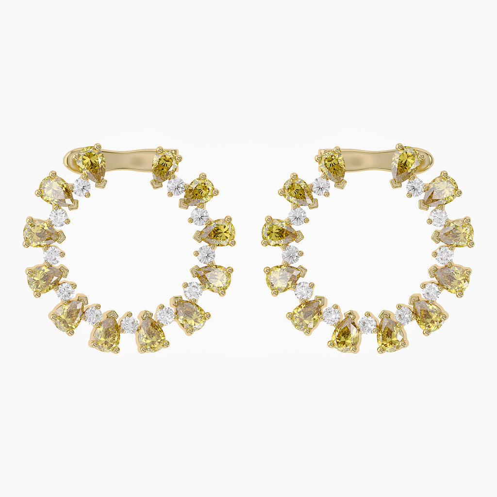 4.28 TCW Pear and Round Shape Lab Grown Diamond Stud Earrings