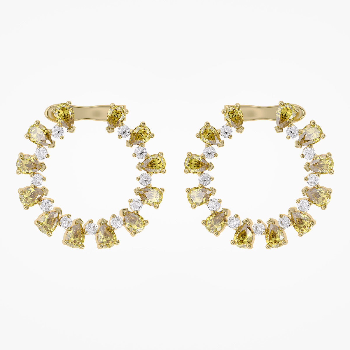 4.28 TCW Pear and Round Shape Lab Grown Diamond Stud Earrings