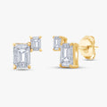 Emerald Shape 1.00 Carat Lab Grown Diamond Toi Et Moi Earrings