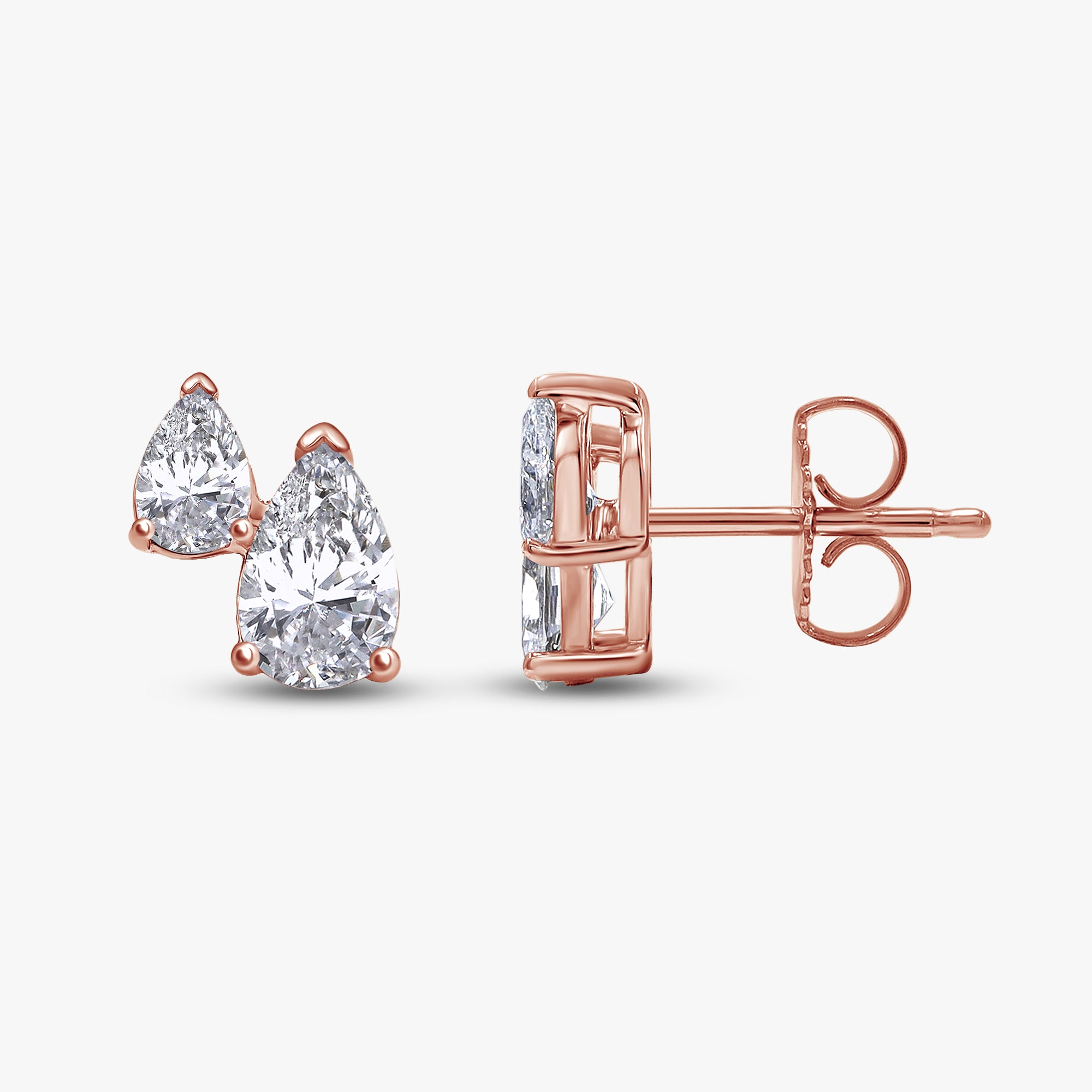 Pear Shape 2.20 Carat Lab Grow Diamond Toi Et Moi Earrings