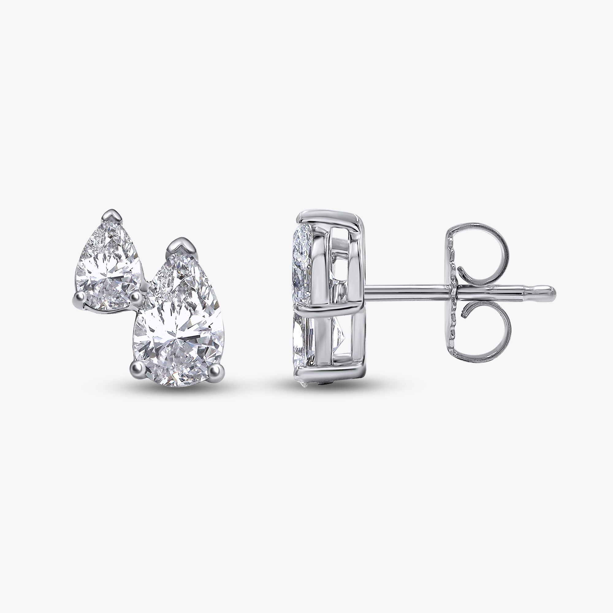 Pear Shape 2.20 Carat Lab Grow Diamond Toi Et Moi Earrings