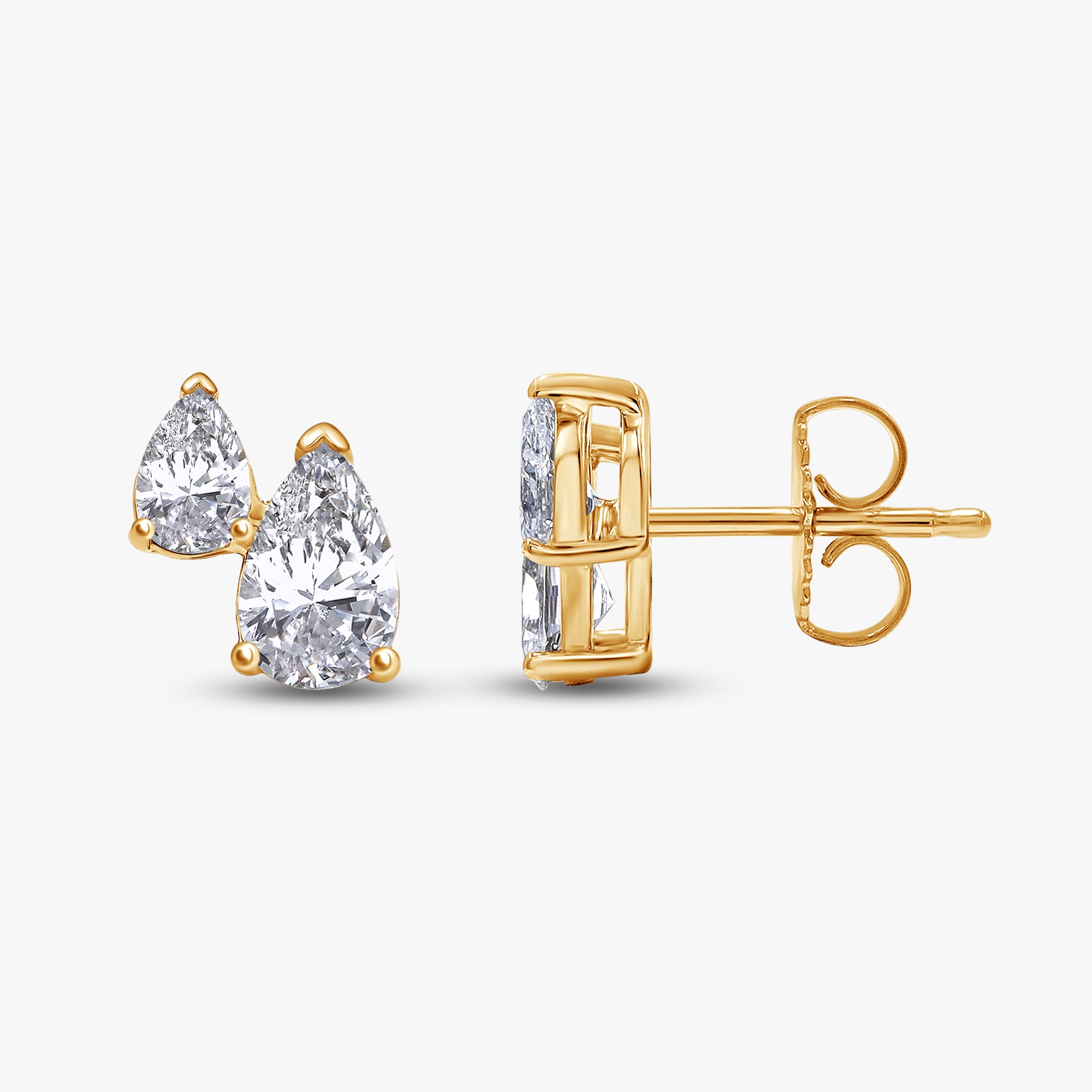 Pear Shape 2.20 Carat Lab Grow Diamond Toi Et Moi Earrings