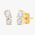 Oval and Round Shape 0.45 Carat Lab Grown Diamond Toi Et Moi Earrings